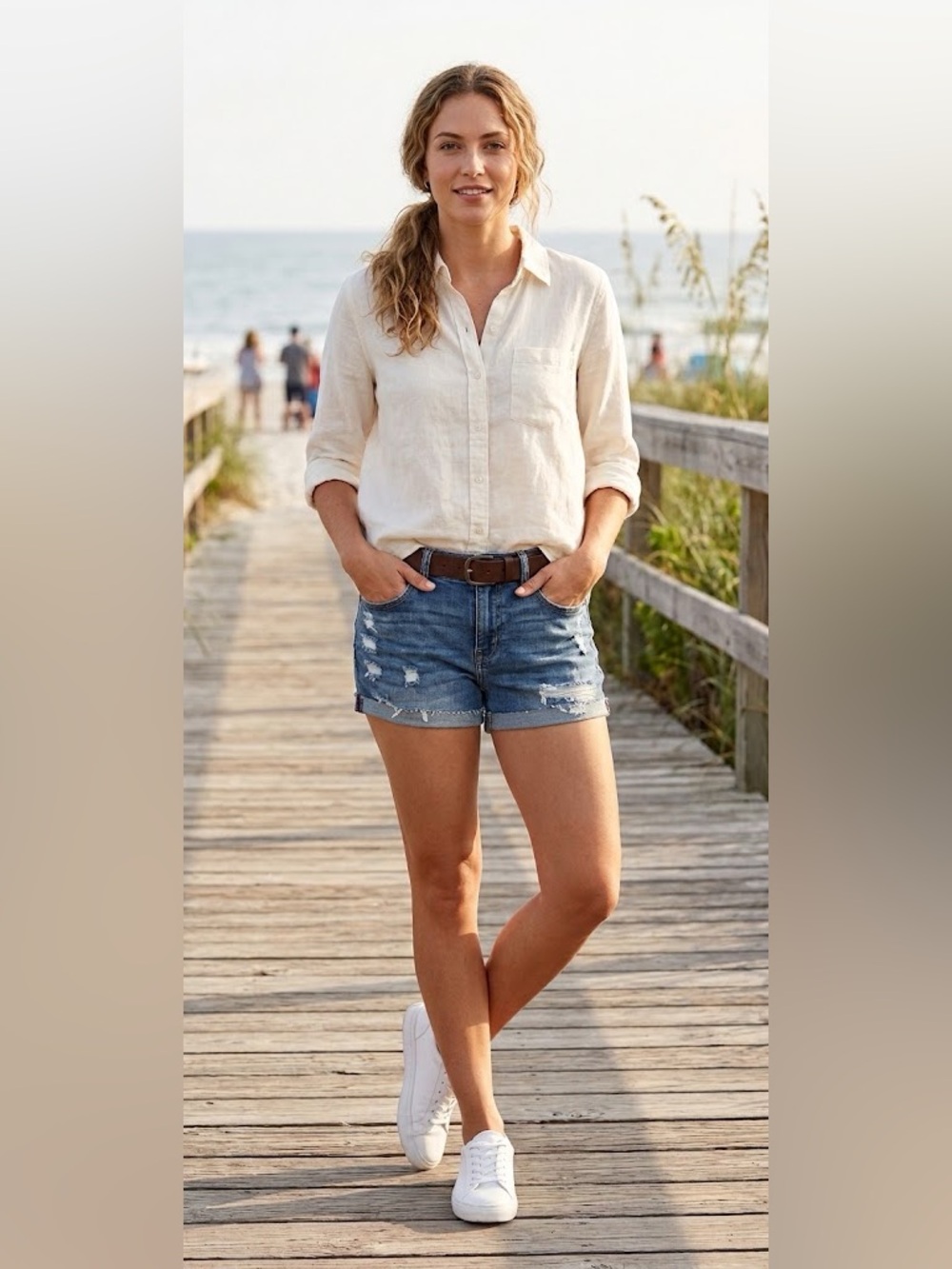 American Eagle Midi Low Rise Jean Shorts Size 14